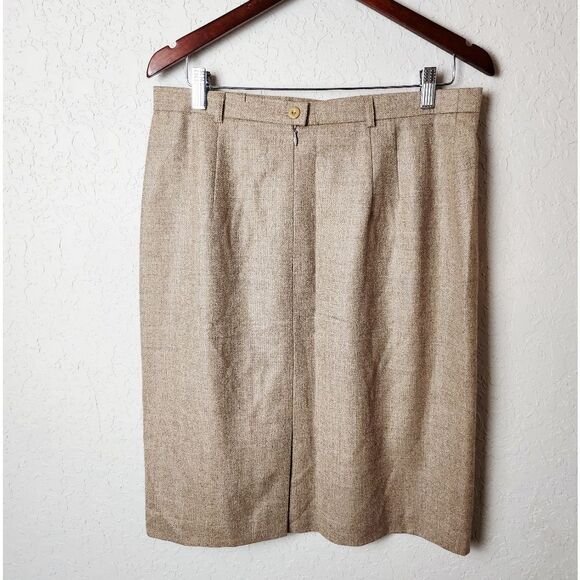 ESCADA Harrington Wool 2 Pc Skirt Set Womens Tan Size 44 - Picture 7 of 16